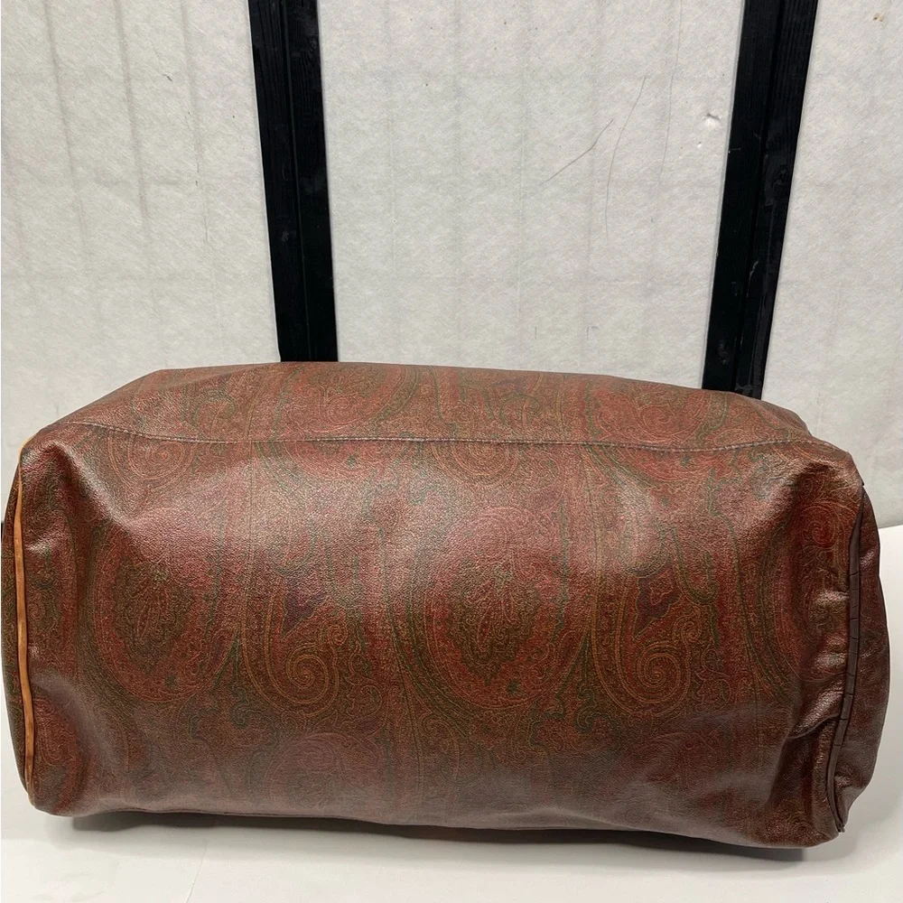 Etro Milano Brown Paisley duffle Travel Bag